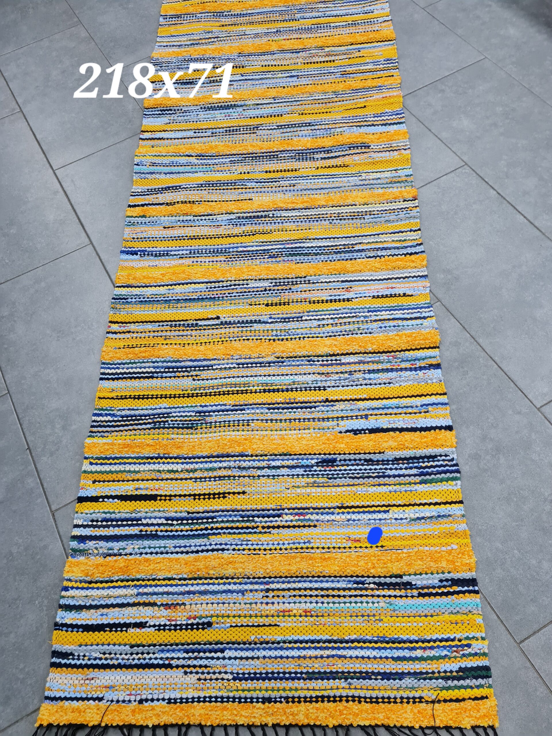 Kaltsuvaip (kollane-sinine, 218 x 71 cm)