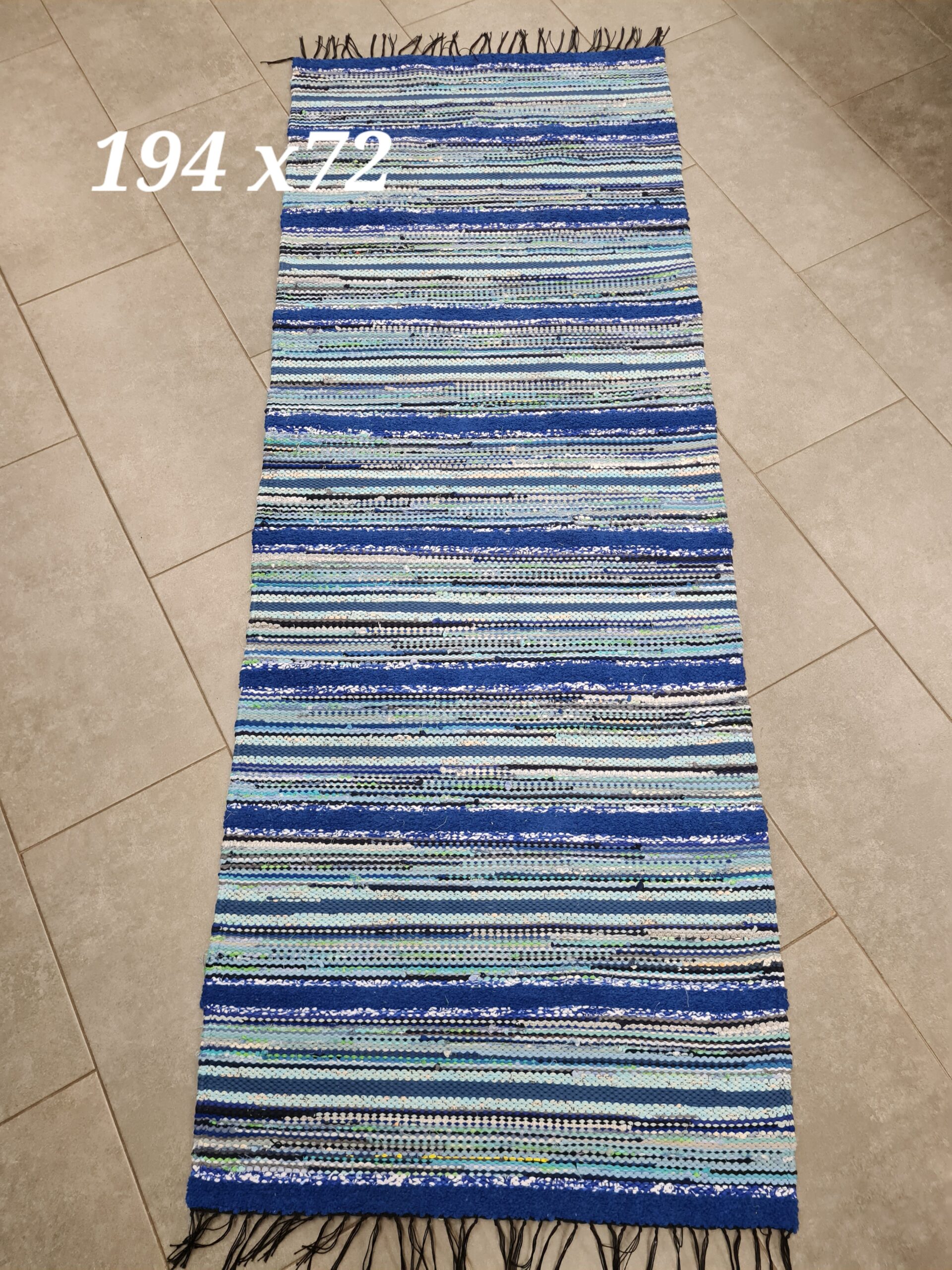 Kaltsuvaip (sinine-helesinine-hall, 194 x 72 cm)