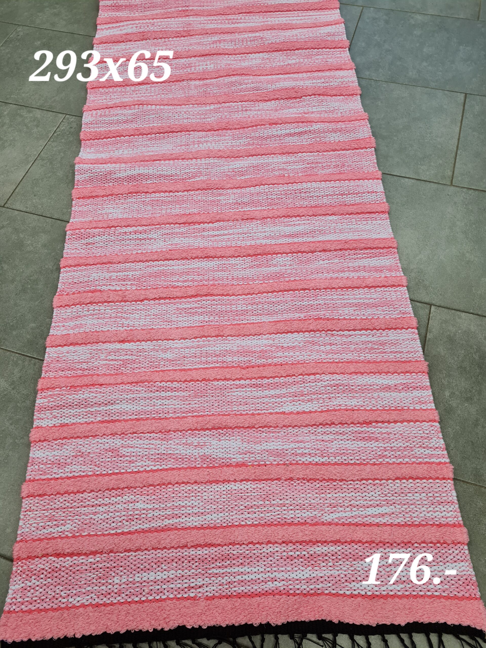 Kaltsuvaip (roosa triip-roosa-valge, 293 x 65 cm)