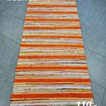 Kaltsuvaip (oranž triip-valge-kollane, 181 x 65 cm)