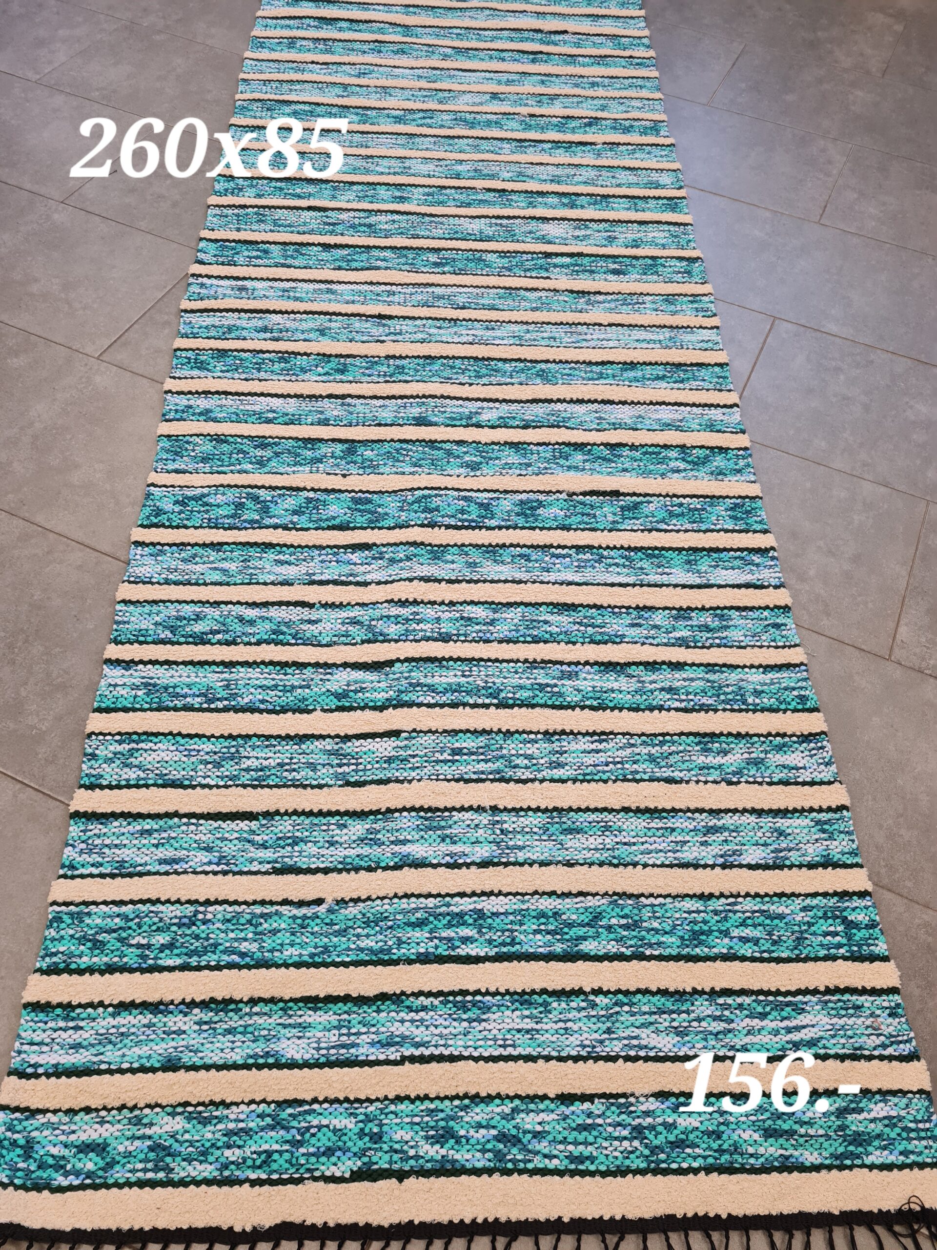 Kaltsuvaip (beež-kreem-rohekas-sinine, 260 x 85 cm)