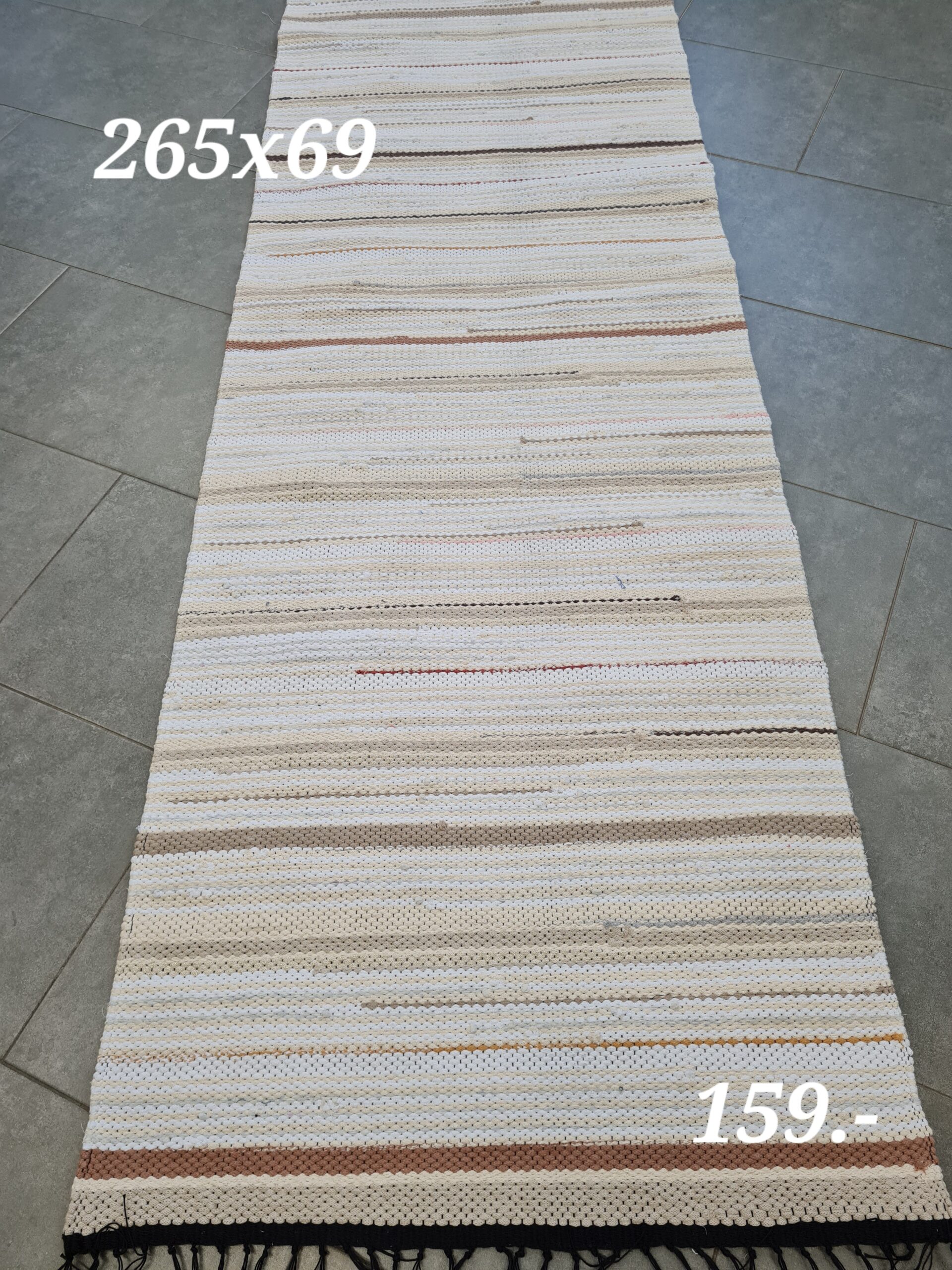 Kaltsuvaip (valge-kreem-pruun, 265 x 69 cm)