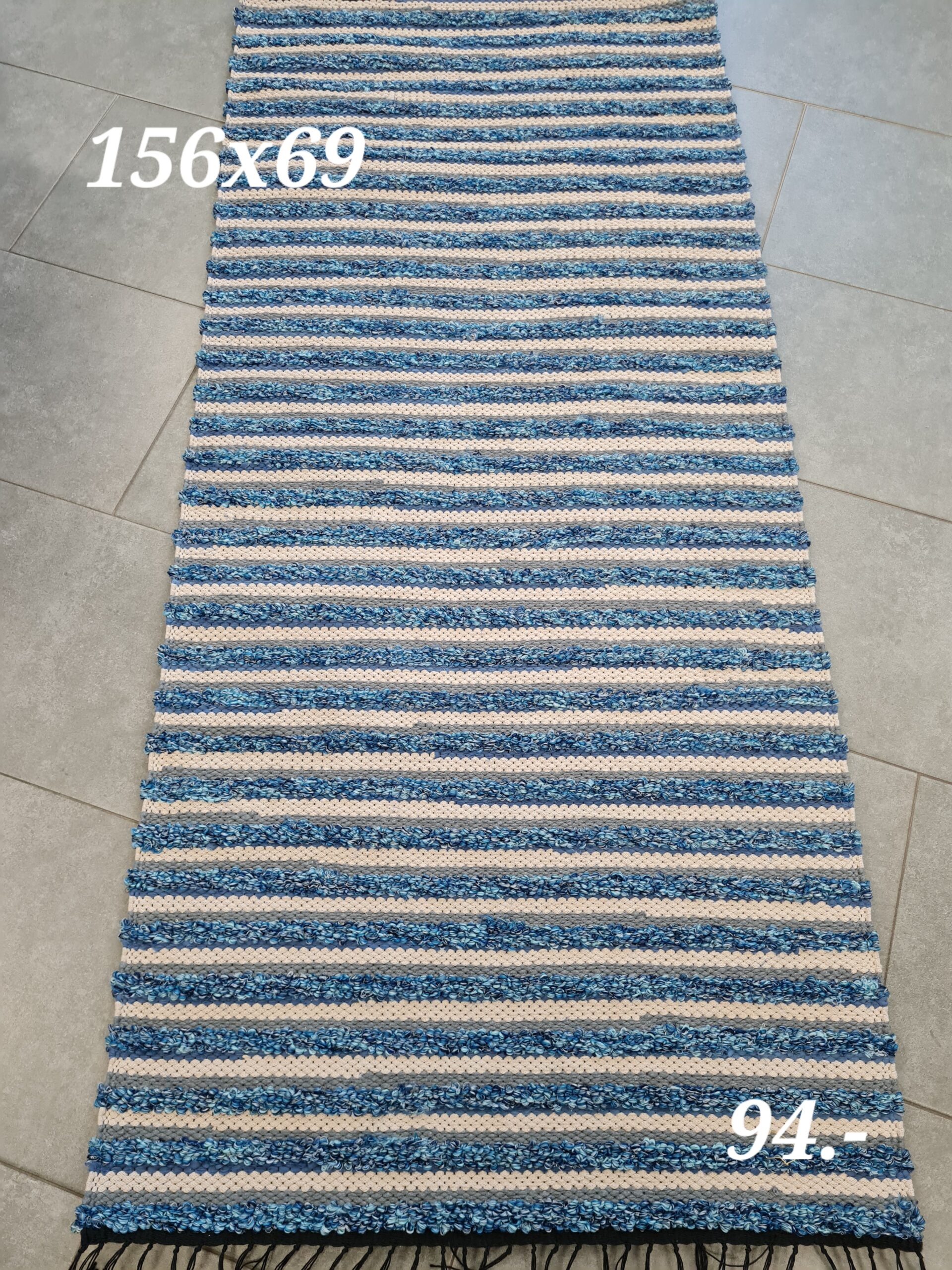 Kaltsuvaip (sinine-kirju-hall-beež, 156 x 69 cm)