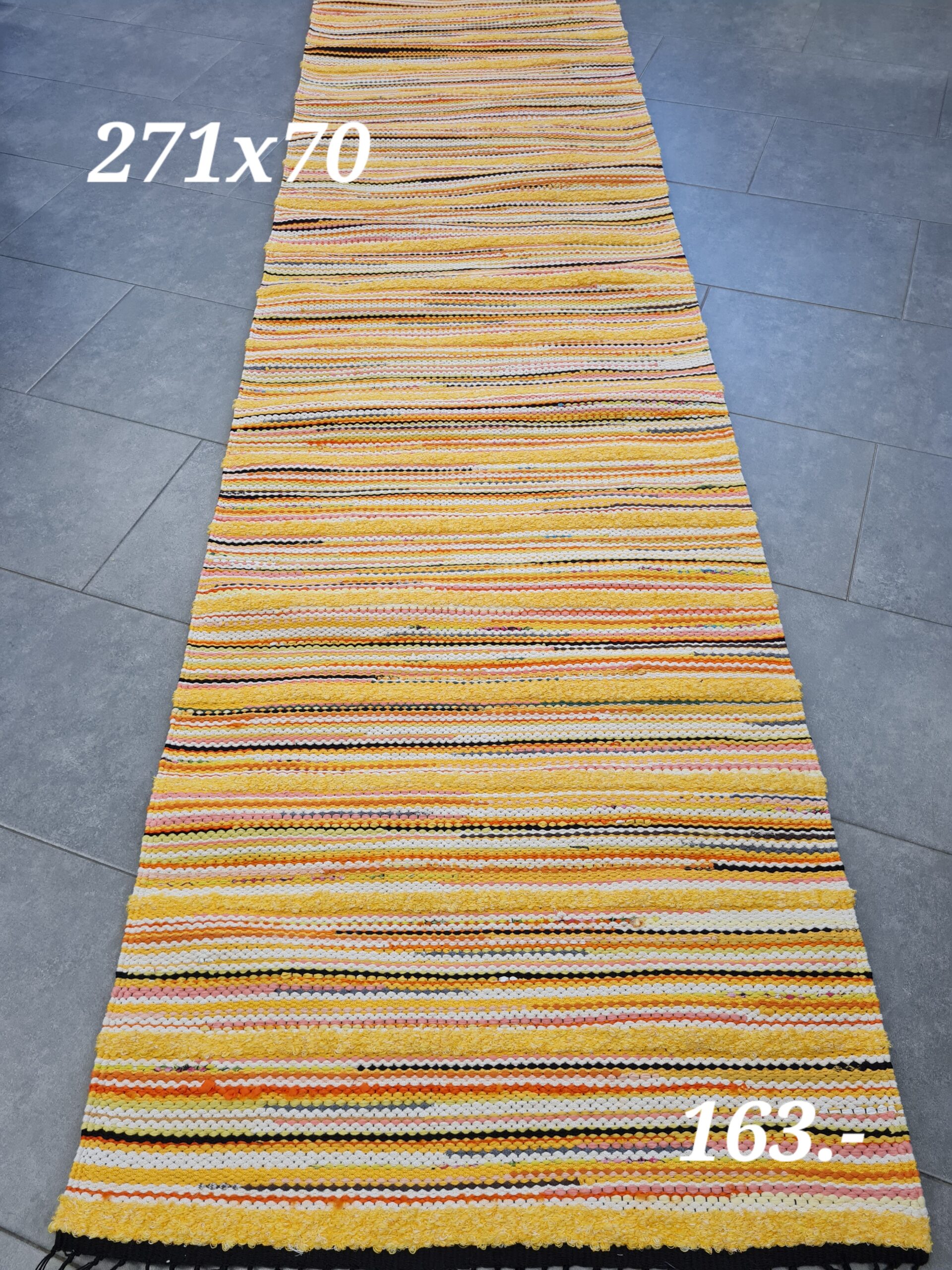 Kaltsuvaip (kollane-oranž-kreem-must, 271 x 70 cm)